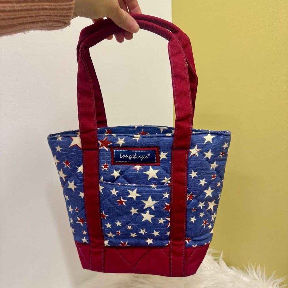 Longaberger Quilted Tote Cooler Bag Purse Patriotic Americana Stars July 4